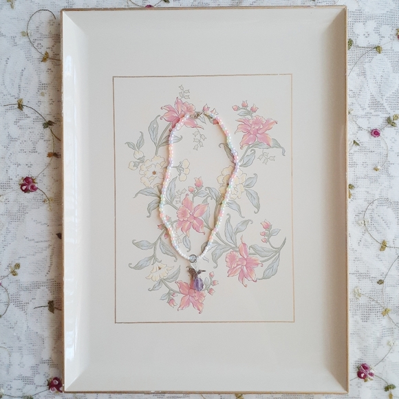 Handmade Beaded Choker Necklace Amethyst Flourite - Picture 1 of 8